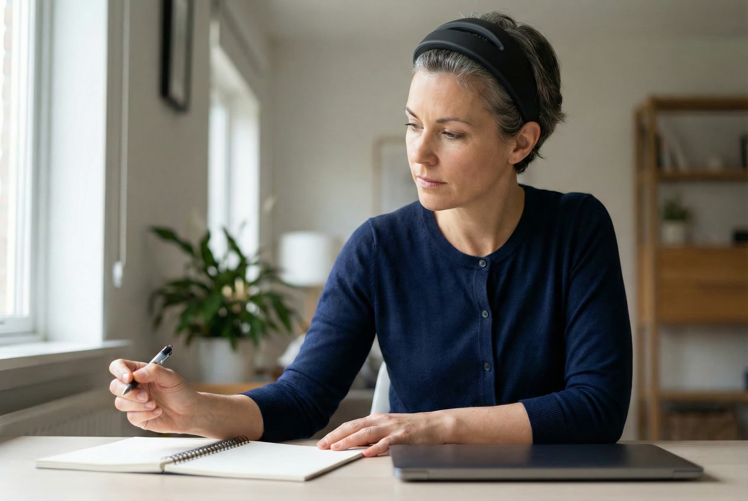 Woman working while using Lutea