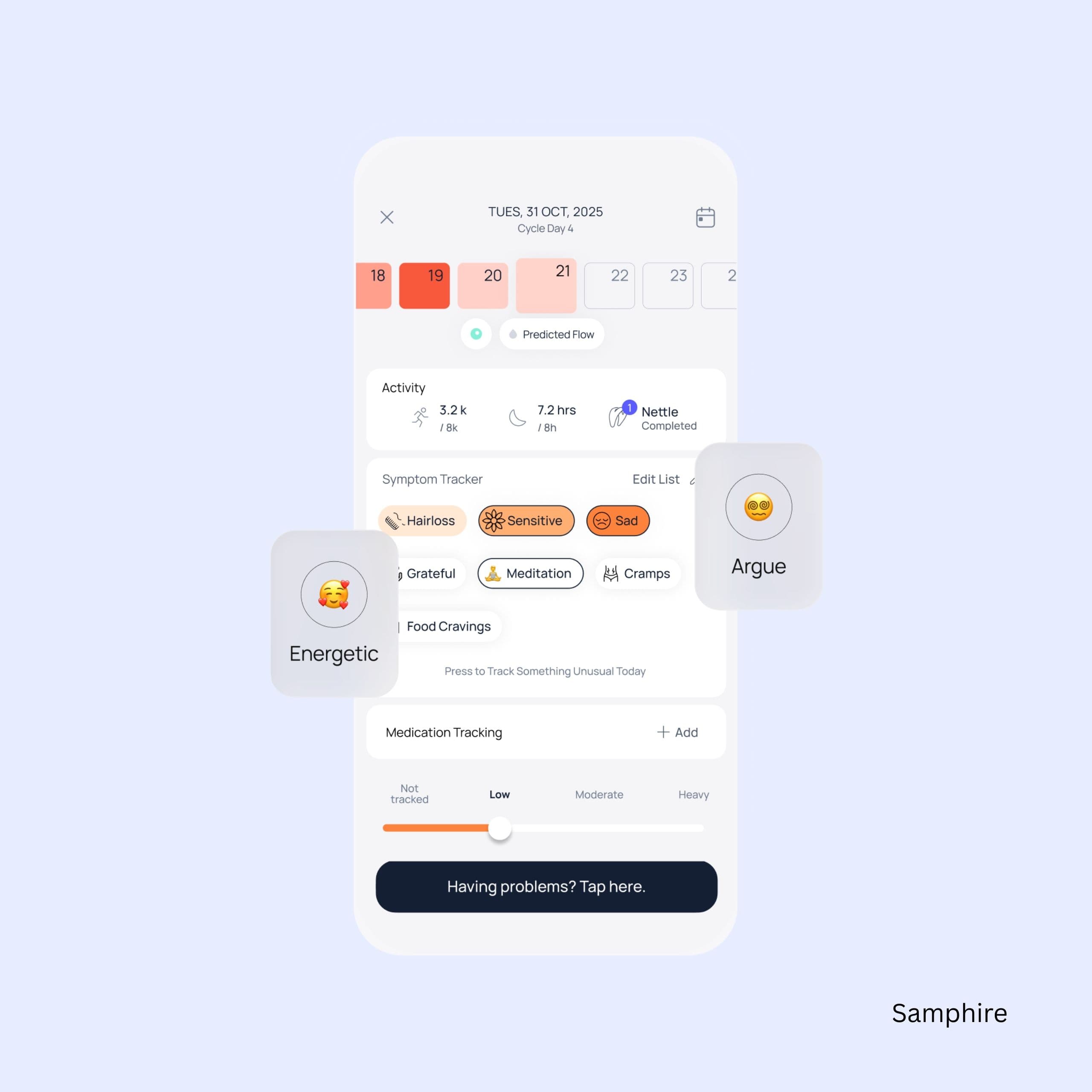 Samphire period tracking app