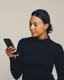 Woman using a Samphire device